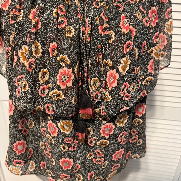 Rebecca Minkoff Ghiradelle Floral Off Shoulder Tiered Top - Picture 12 of 14